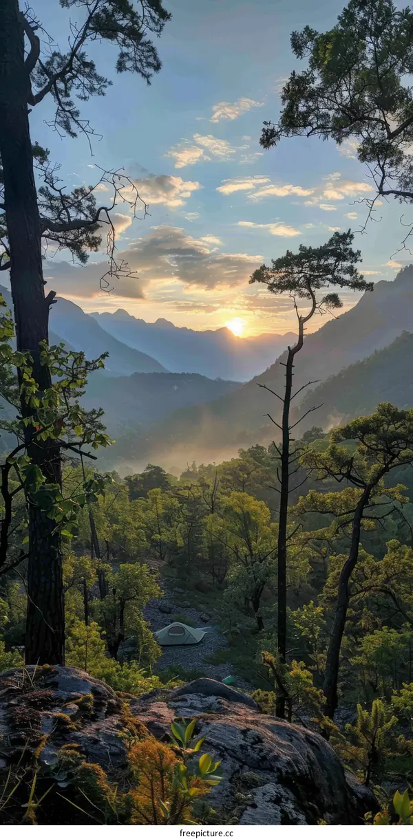 Camping in the Mountains with Sunset Valley Vista
