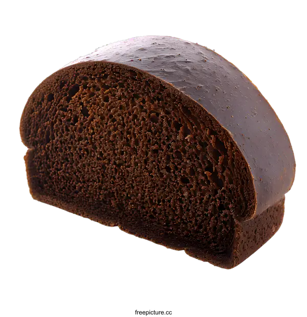 [Transparent Background PNG]Close Up of Sliced Dark Rye Bread