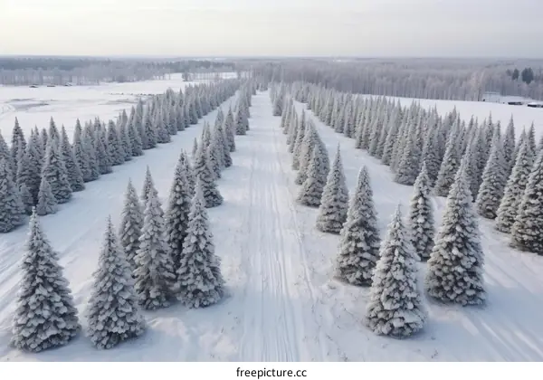 Silver Fir Forest in Winter Wonderland