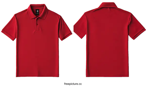 [Transparent Background PNG]Red Polo Shirt Front and Back View