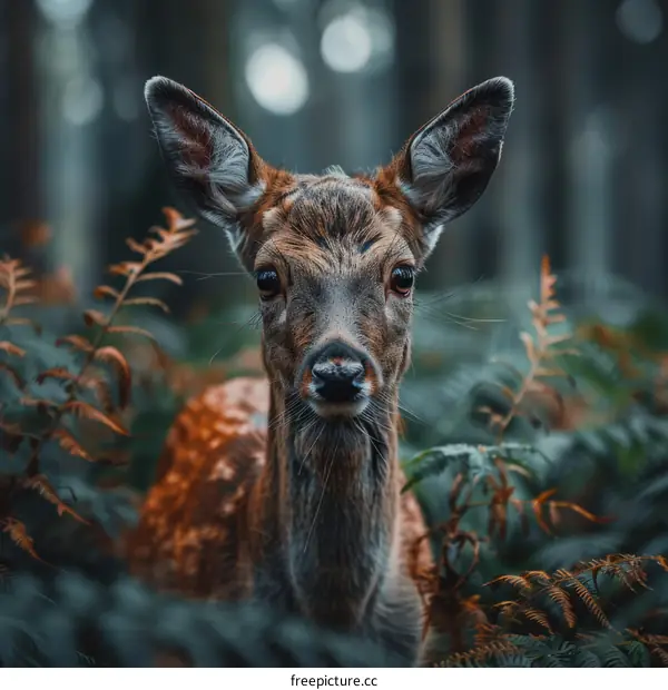 Solitary Deer in a Dense Forest