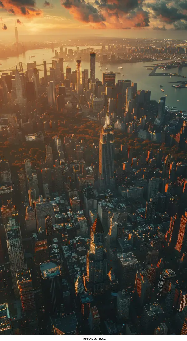 New York City Skyline at Sunset
