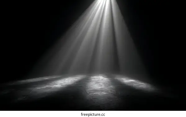 Spotlight on a Dark Stage Floor