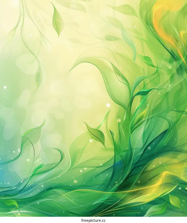 Green abstract floral background