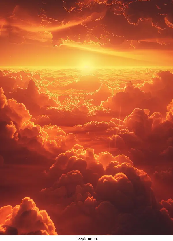 A Stunning Sunset Over a Sea of Clouds