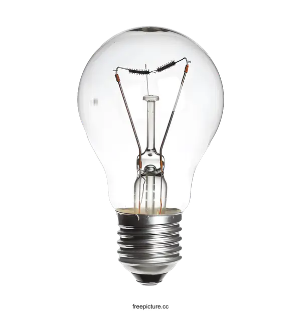 [Transparent Background PNG]Glass Light Bulb on White Background