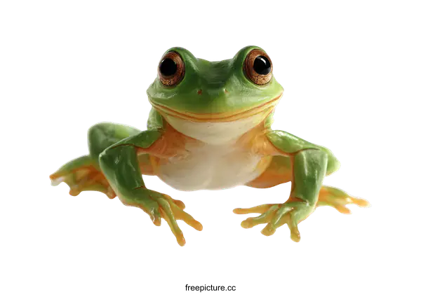 [Transparent Background PNG]Close Up of a Green Tree Frog