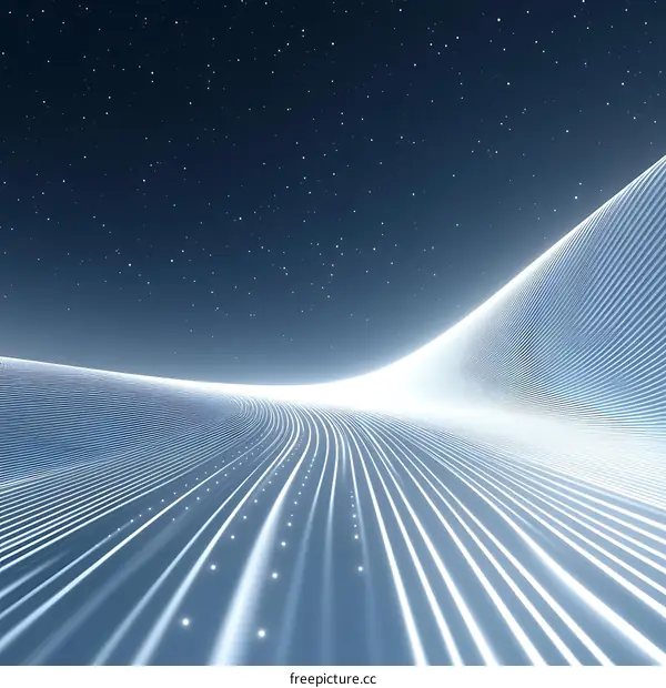 Abstract Digital Landscape Under Starry Night