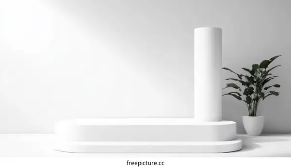 Modern Minimalist White Product Display