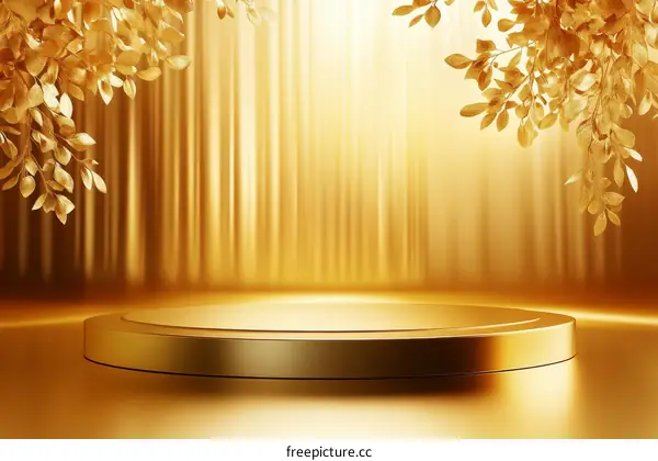 Golden Stage Product Display Illustration