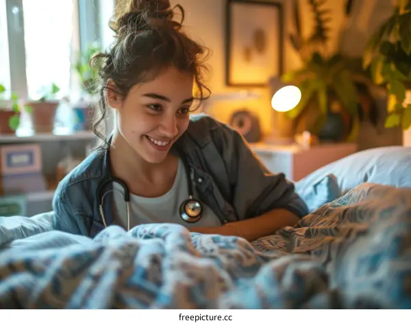 Smiling female doctor with stethoscope around her neck