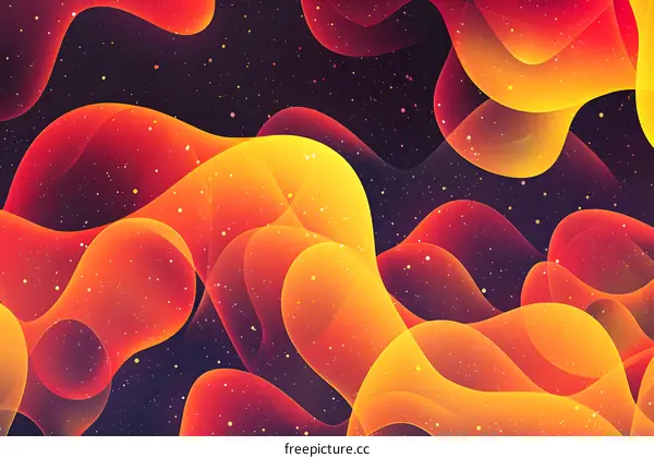Abstract Background With Orange And Yellow Curves