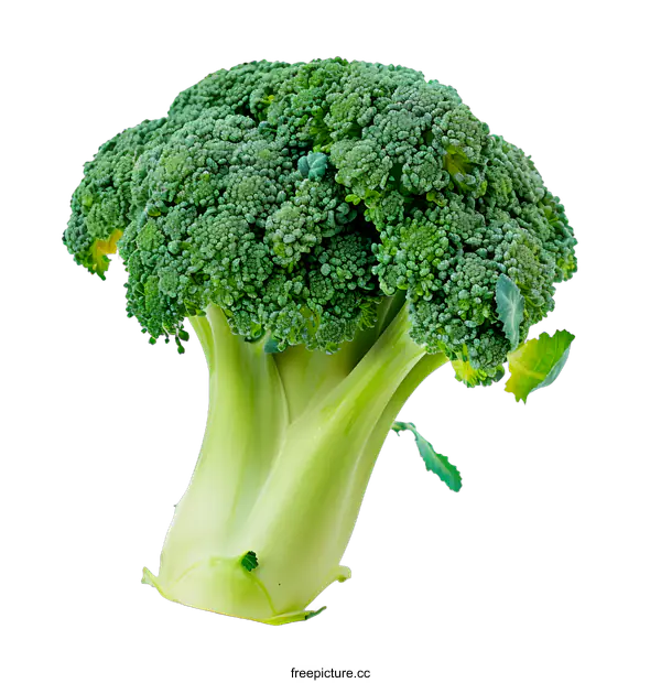 [Transparent Background PNG]Fresh Green Broccoli Floret Isolated on White Background