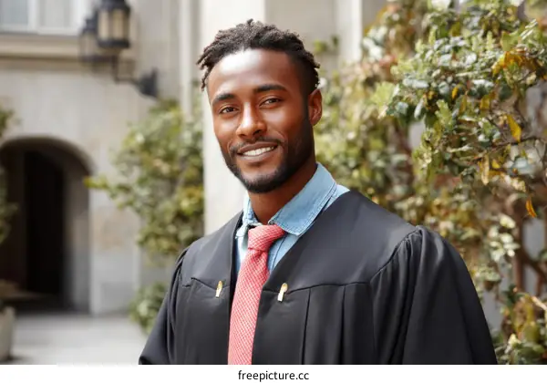 African American Graduate Celebrating Graduation