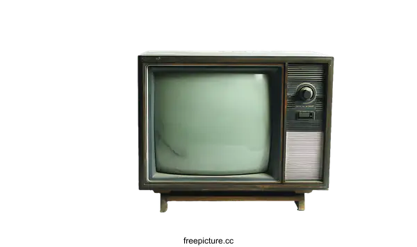 [Transparent Background PNG]Vintage Retro Television Set on White Background