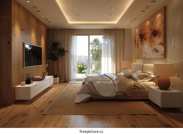 Modern Bedroom Interior Design Illustration