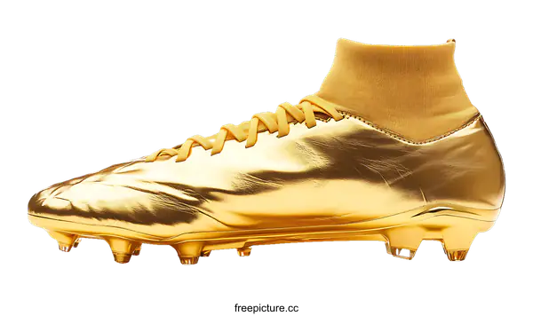 [Transparent Background PNG]Pair of Gold Soccer Cleats on White Background