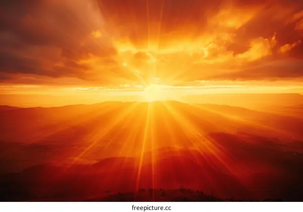 Sunset over the mountains