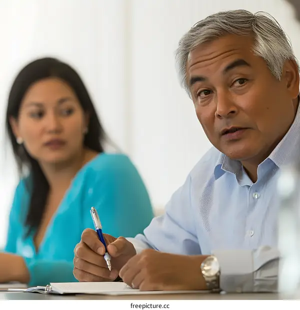 Business Meeting of Two People Discussing Ideas