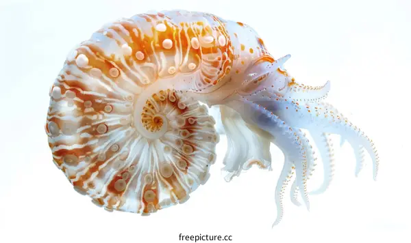 A beautiful image of a paper nautilus, a type of cephalopod mollusc