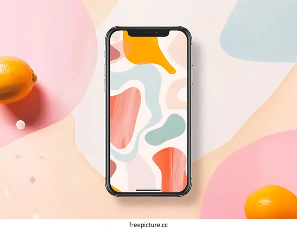 Abstract Phone Wallpaper with Orange