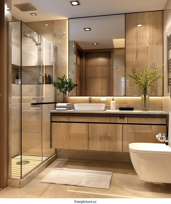 Modern Wooden Bathroom Interior Design