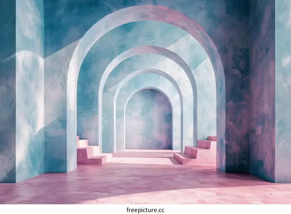 Pastel Arches Corridor Interior Design