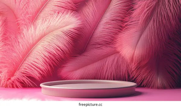Pink Feather Display Podium