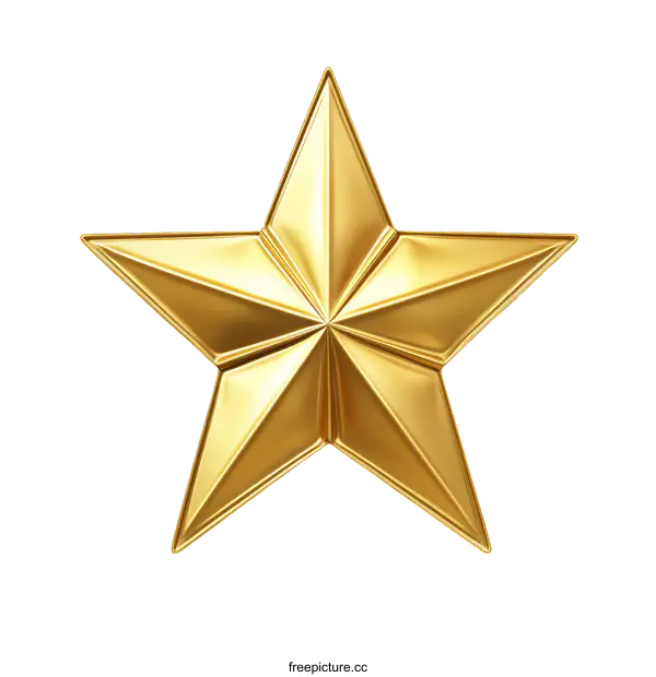 [Transparent Background PNG]Golden Star Ornament Illustration