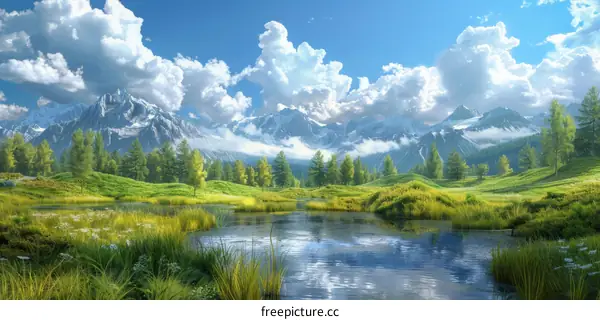 Tranquil Mountain Lake