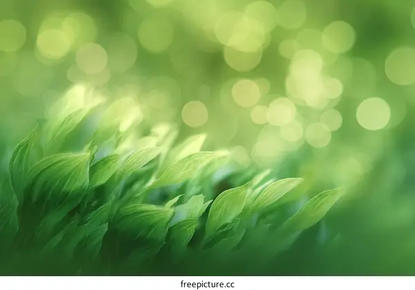 Fresh Green Leaves with Soft Bokeh Background