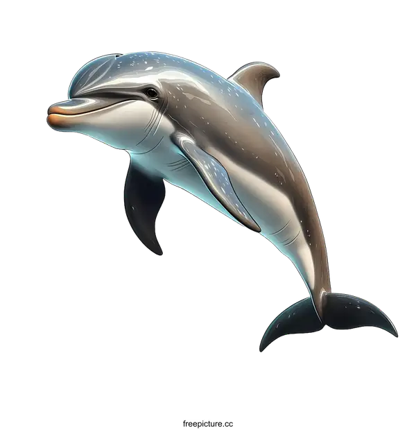 [Transparent Background PNG]Majestic Dolphin Illustration in Flight