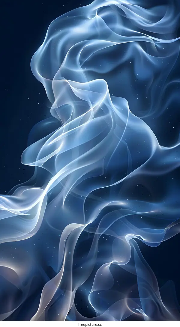 Blue silk-like waves