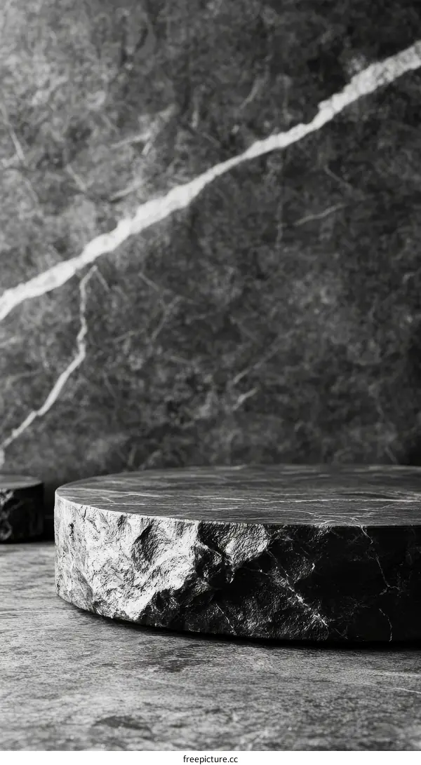 Dark Stone Round Display Pedestal