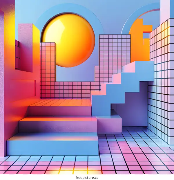 Abstract scene with geometric shapes podium background