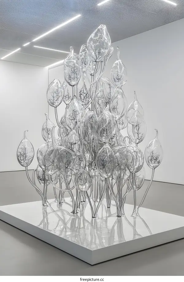 Glass Sculpture of a Forest of Trees