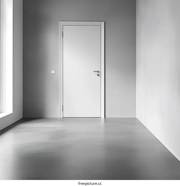 Modern White Door in a Minimalist Room