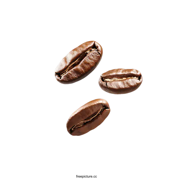 [Transparent Background PNG]Coffee Beans Falling Against a transparent background