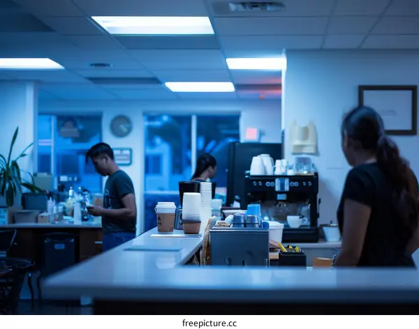 Baristas making coffee in a cafe