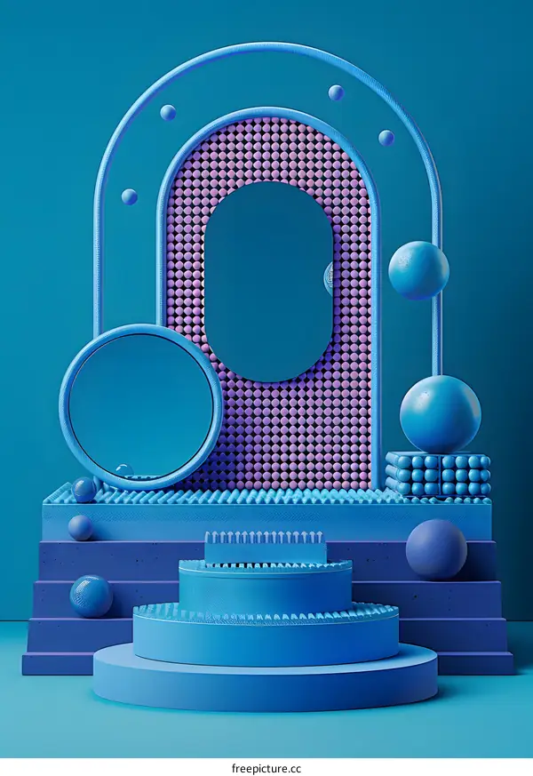 Blue Geometric Shapes Abstract Background