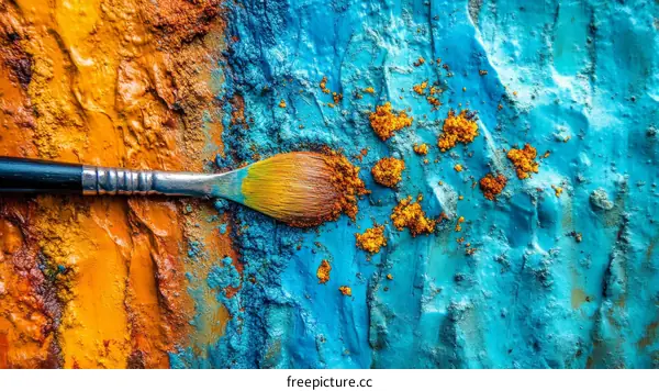 Colorful Paint Palette and Artist Brush