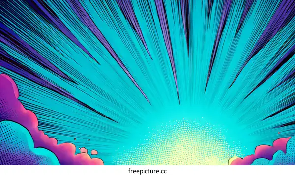 Radiant Sunrise Comic Book Style Illustration