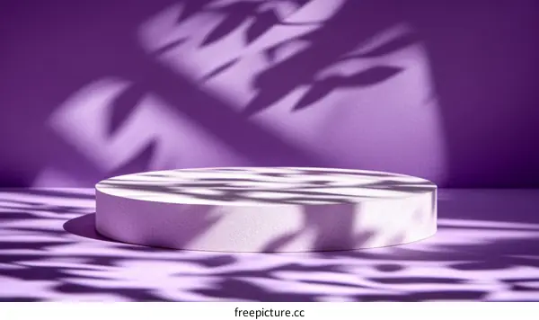 Purple Studio Scene with Round Display Podium