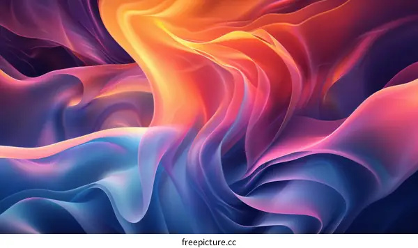 Abstract Fluid Colorful Waves Background