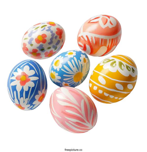 [Transparent Background PNG]Colorful Hand Painted Easter Eggs