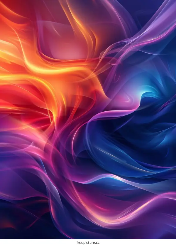 Colorful Swirling Flames of Passion and Energy