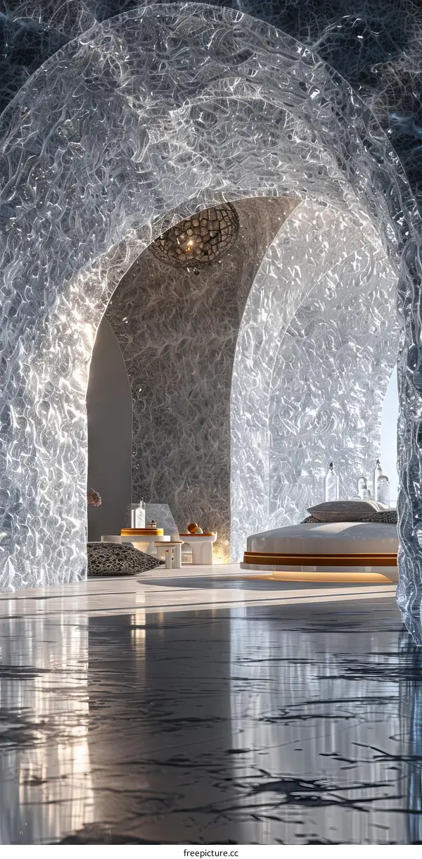 Futuristic Ice Cave Architecture