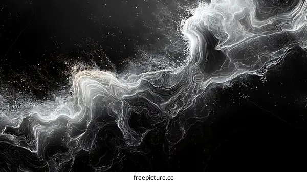 Abstract Digital Terrain of Flowing Particles