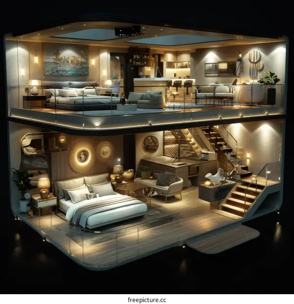 Luxury Interior Design of a Modern Yacht