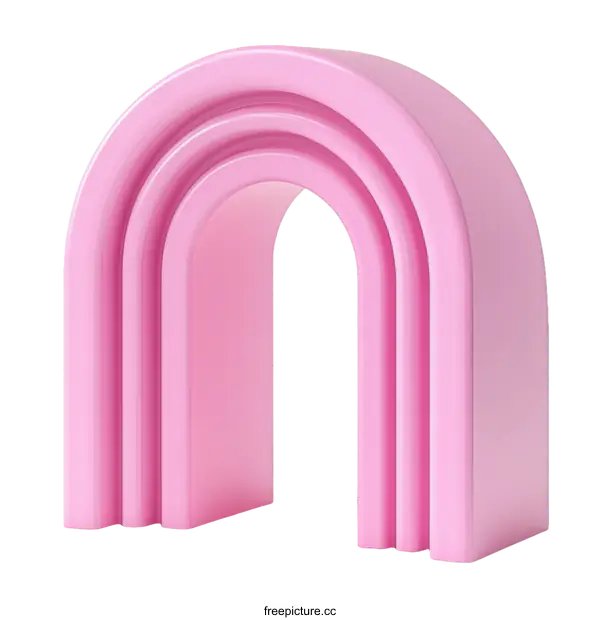 [Transparent Background PNG]Abstract Pink Archway Design Illustration